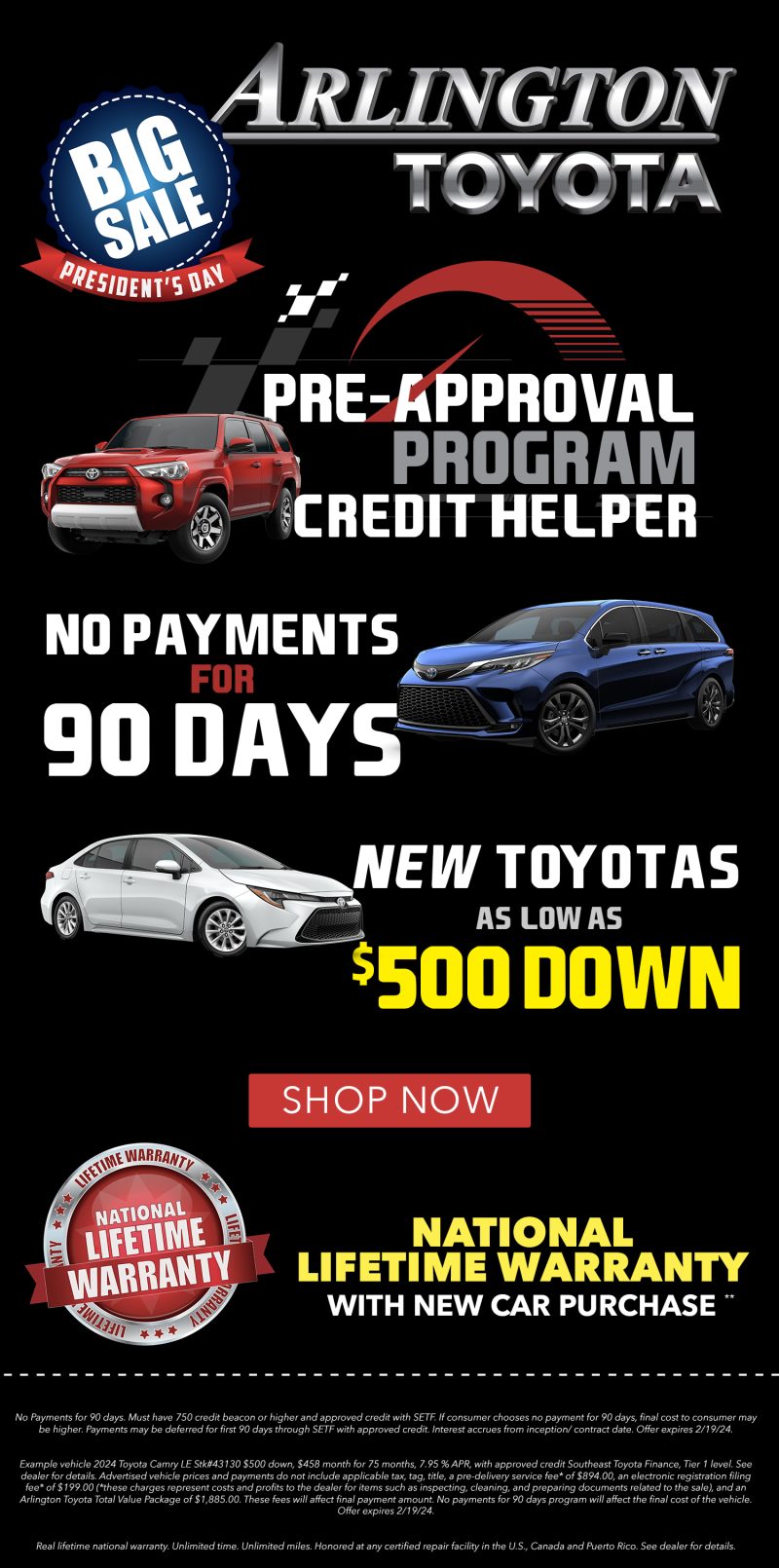 Presidents Day New Arlington Toyota